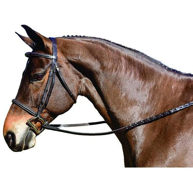 Flex Rider Chocolate Fancy Stitched Raised Snaffle Bridle - West 20 Saddle Co.