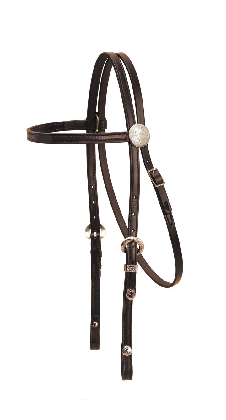 Tory Leather Browband Headstall with Silver