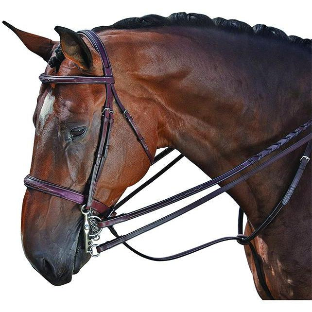 M. Toulouse Platinum Devon Snaffle Hunter Bridle Chocolate - West 20 Saddle Co.