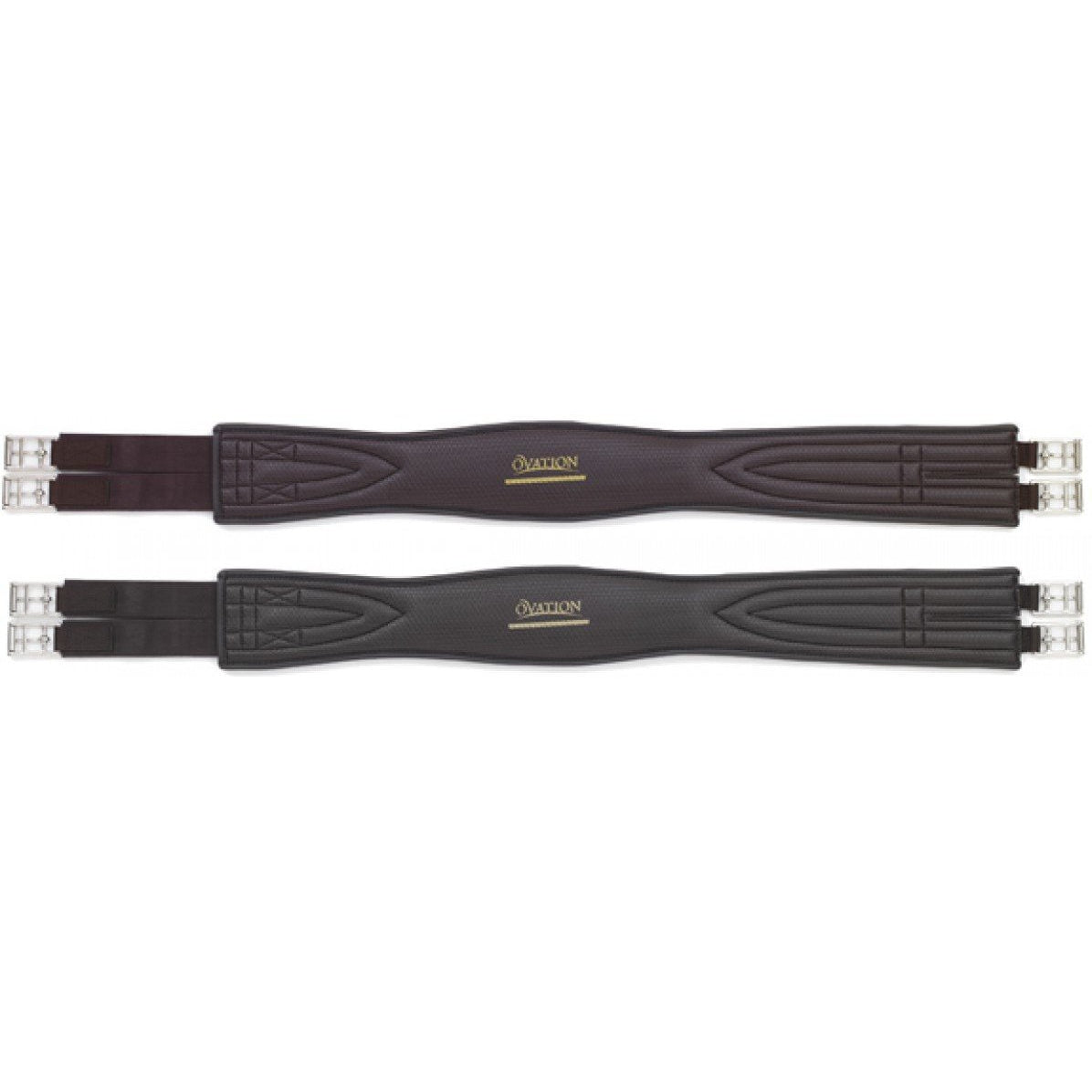 OVATION Comfort Gel Chafeless Horse Girth - Double Elastic Ends, Stainless Steel Roller Buckles, Gel Padding