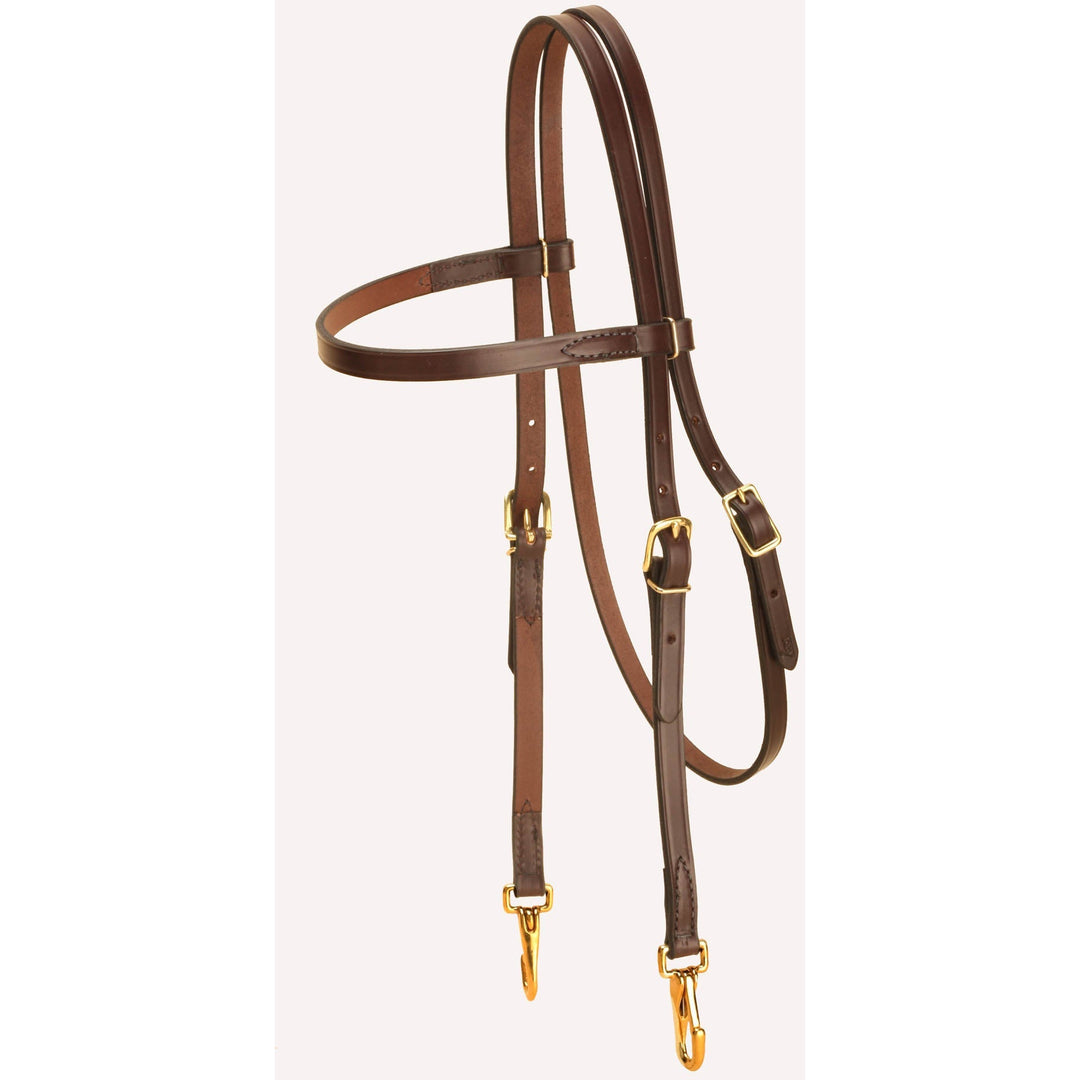 Tory Leather Training Headstall with Brass Hardware