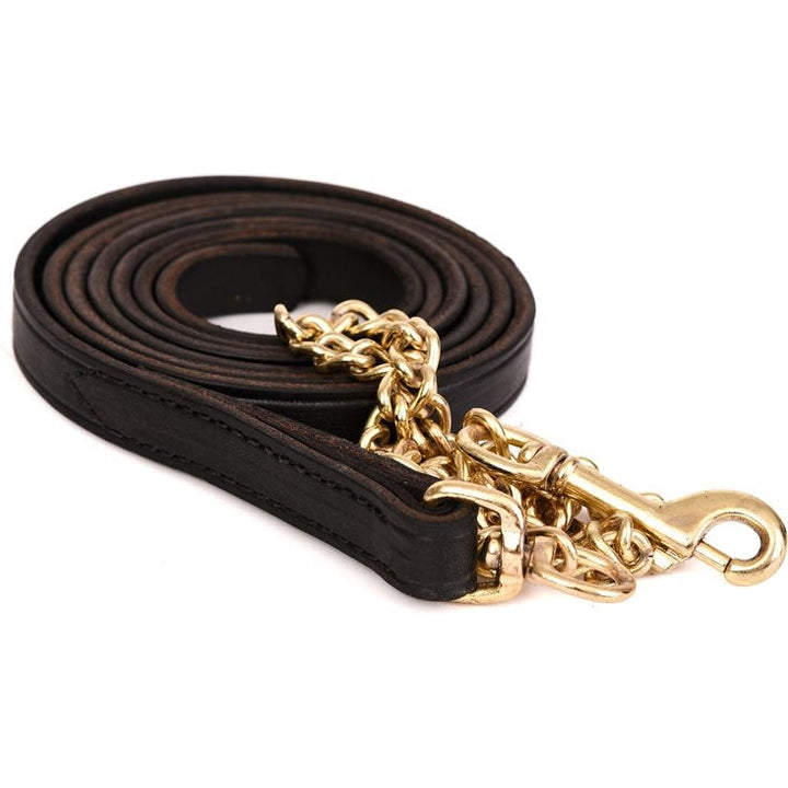 Perri's Leather 3/4" Lead with Brass Plaited Chain