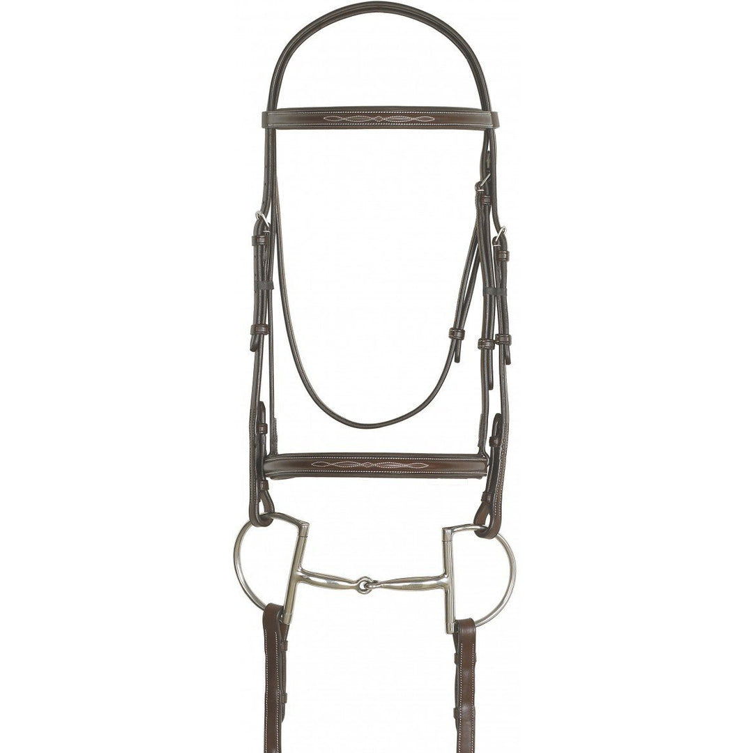 Ovation Elite Collection Fancy Raised Traditional Crown Padded Bridle With Raised Fancy Laced Reins - West 20 Saddle Co.