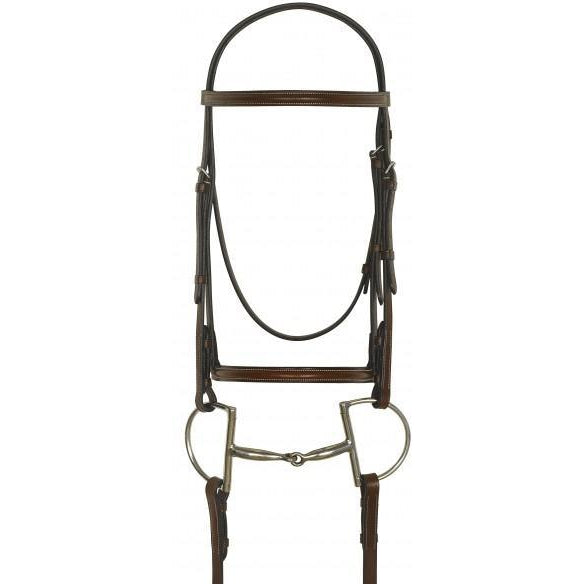 Camelot Gold Plain Raised Bridle With Laced Reins - West 20 Saddle Co.