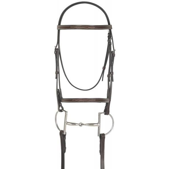 Camelot Gold Fancy Stitched Raised Bridle With Laced Reins - West 20 Saddle Co.
