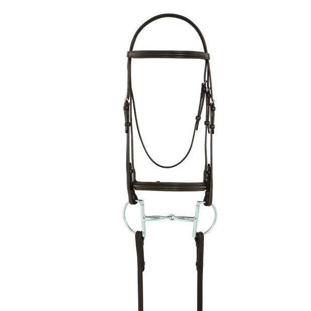Camelot Plain Raised Padded Bridle With Laced Reins-Brown