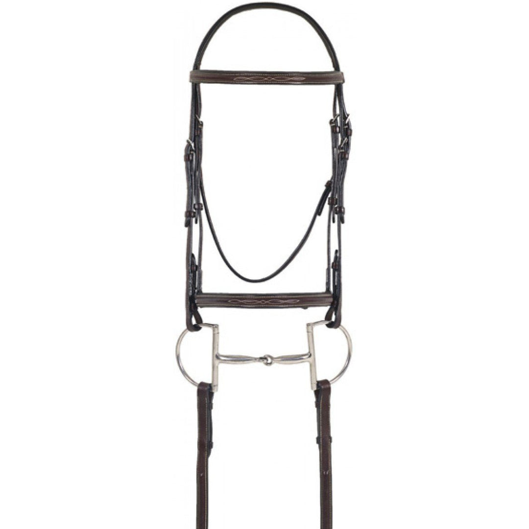 Ovation Elite Collection Fancy Raised Comfort Crown Padded Bridle With Fancy Raised Laced Reins - West 20 Saddle Co.