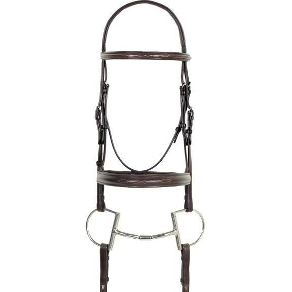 Camelot Fancy Stitched Round Wide Padded Monocrown Bridle With Reins - West 20 Saddle Co.