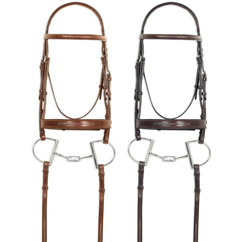 Pessoa Pro Fancy Stitched Wide Nose Bridle - West 20 Saddle Co.