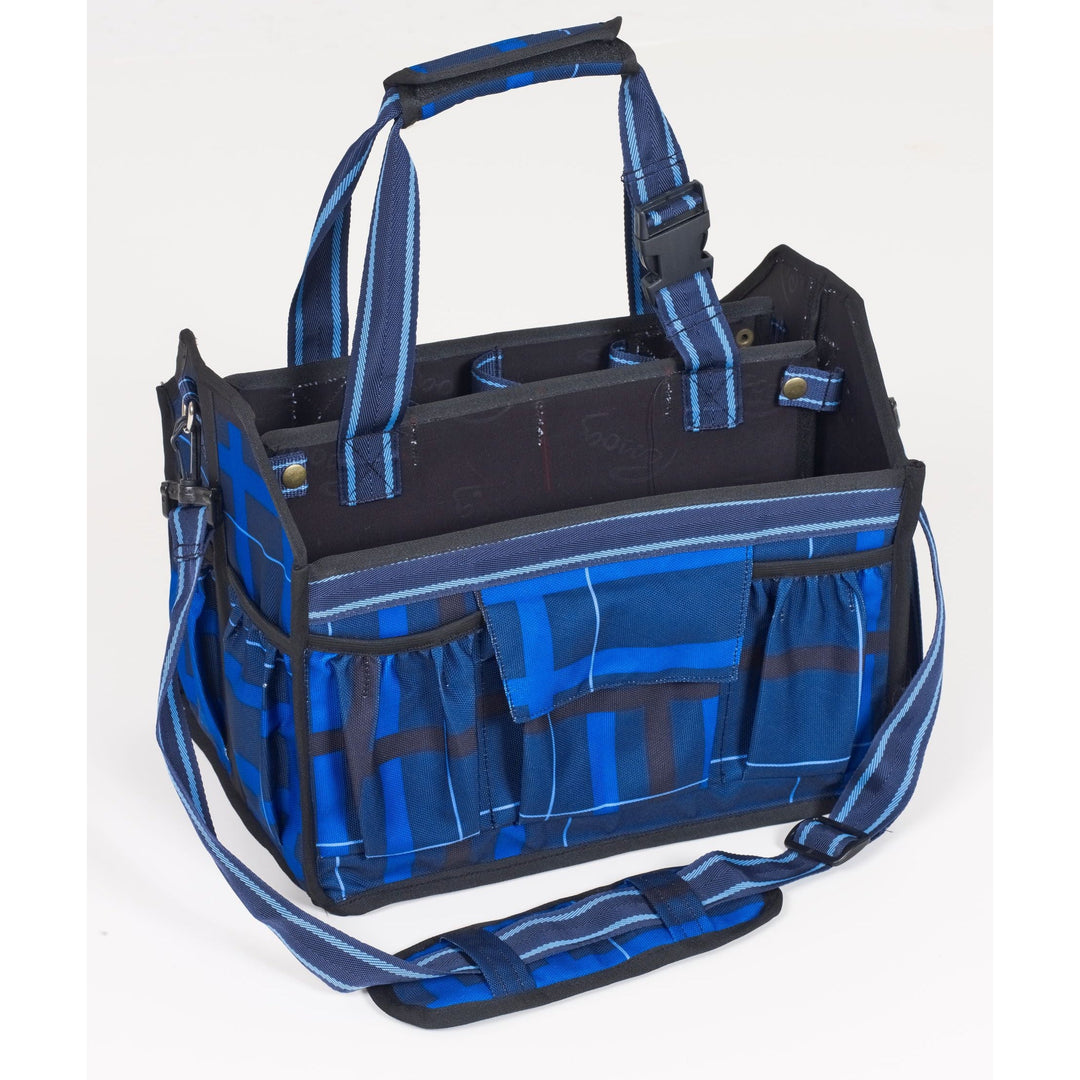 Pessoa Alpine Tack Tote-Navy and Black Plaid