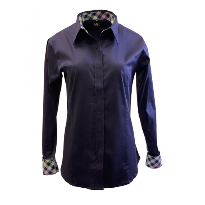 Royal Highness Equestrian Plum Concealed Zipper Sateen Lyrca Show Shirt