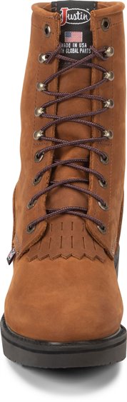 Justin Men's 8" Conductor Brown Lace-up Work Boot