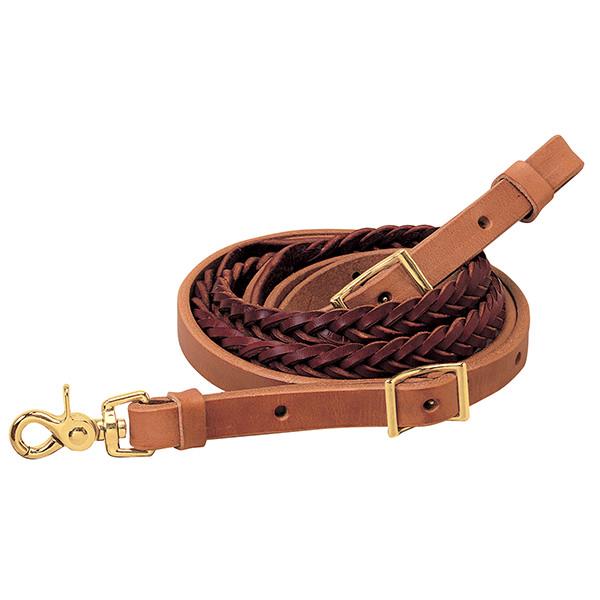 Weaver Leather Harness and Latigo Leather 5-Plait Roper Rein, 3/4" x 8' - West 20 Saddle Co.