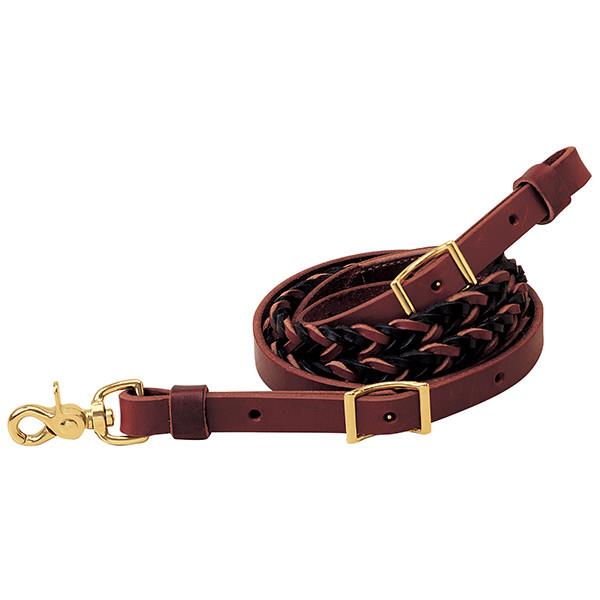 Weaver Leather Two-Tone Latigo Leather 5-Plait Roper Rein, 3/4" x 8' - West 20 Saddle Co.