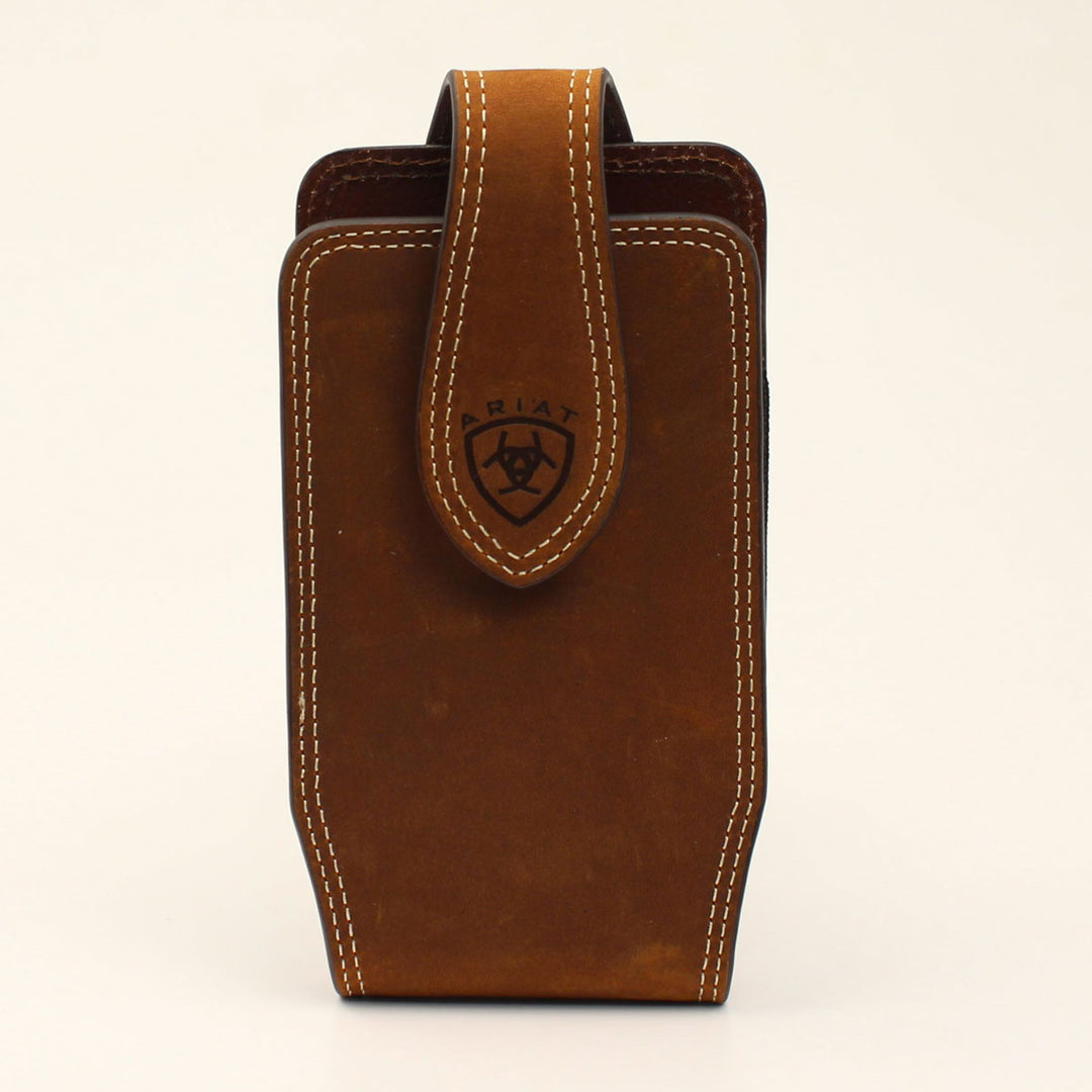 Ariat Double Stitched Edge Brown Cell Phone Case