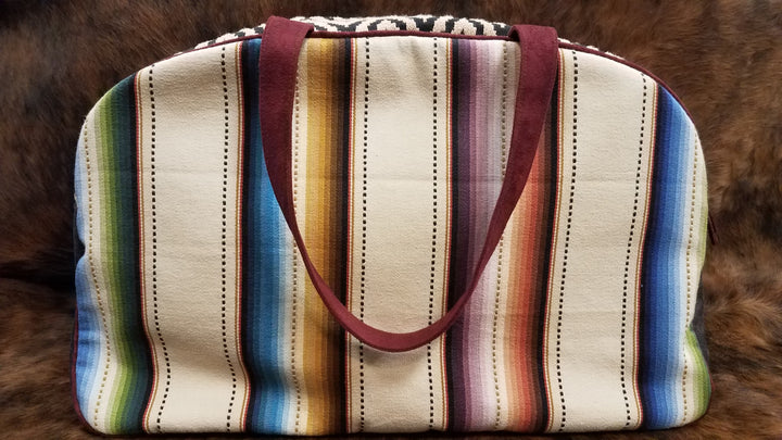 Atenti Striped Overnight Bag