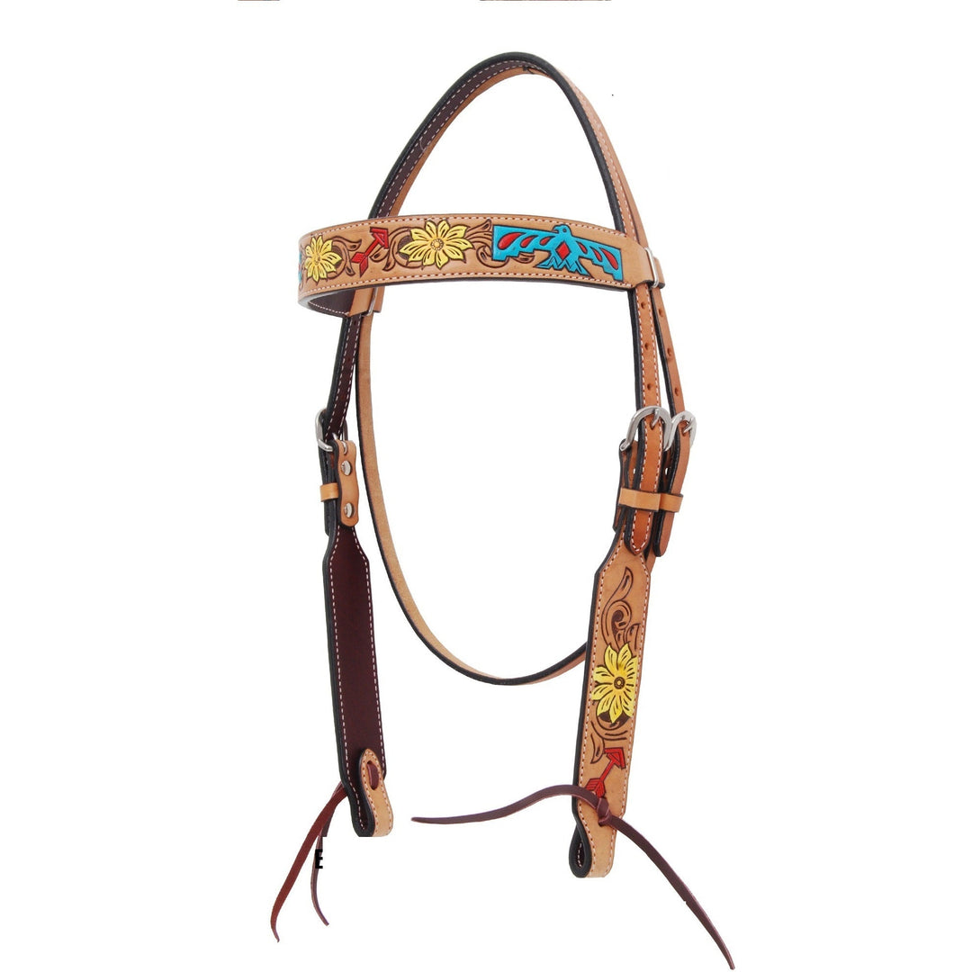 Rafter T Ranch Sunflower and Thunder Bird Browband Headstall