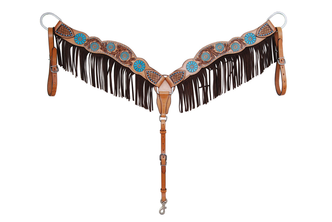 Rafter T Zuni Turquoise Collection Breast Collar with Fringe