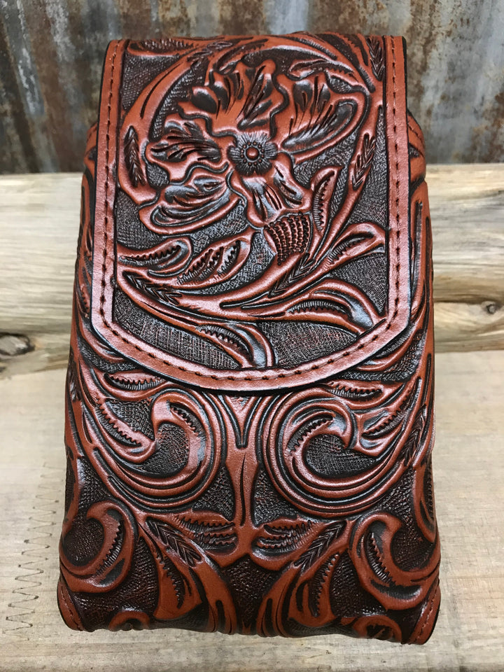 Wild West Braiding Large Floral Tooled Phone Case