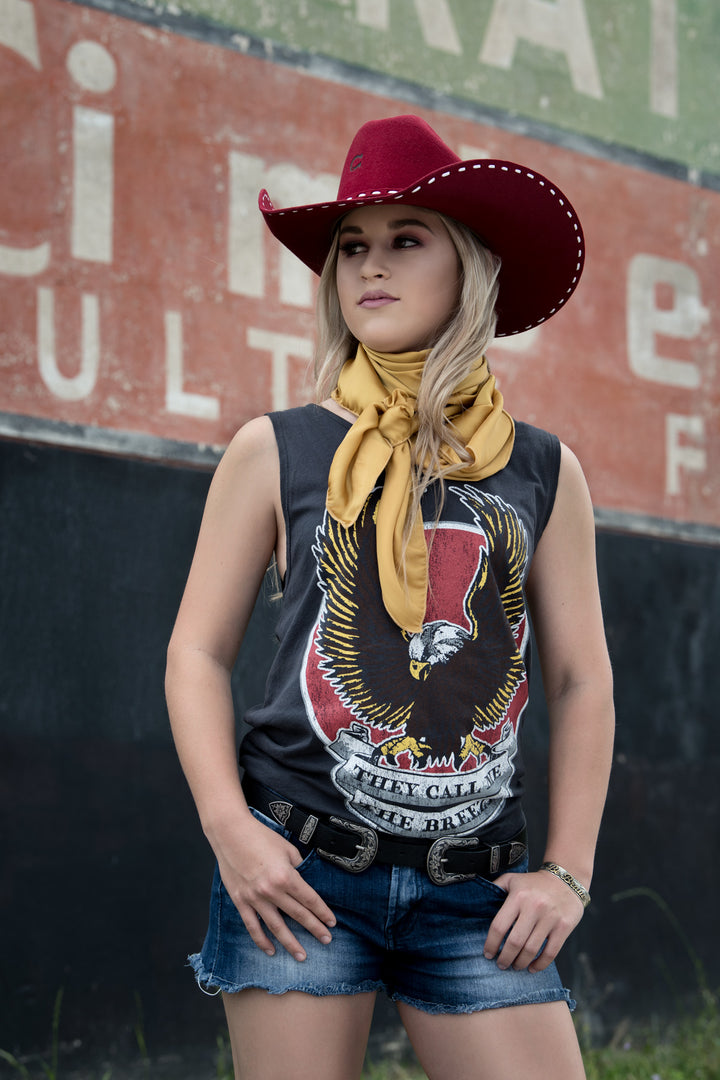Charlie 1 Horse Ladies Stone Bucksnort Hat with Buckstitch