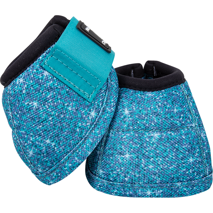 Classic Equine DyNo Turn Designer Line Bell Boot-Aqua Dazzle