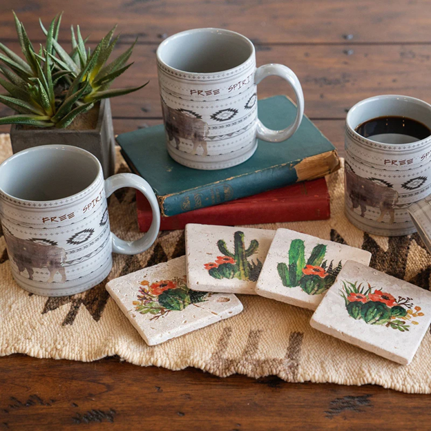 Cactus Bloom 4 Piece Coaster Set