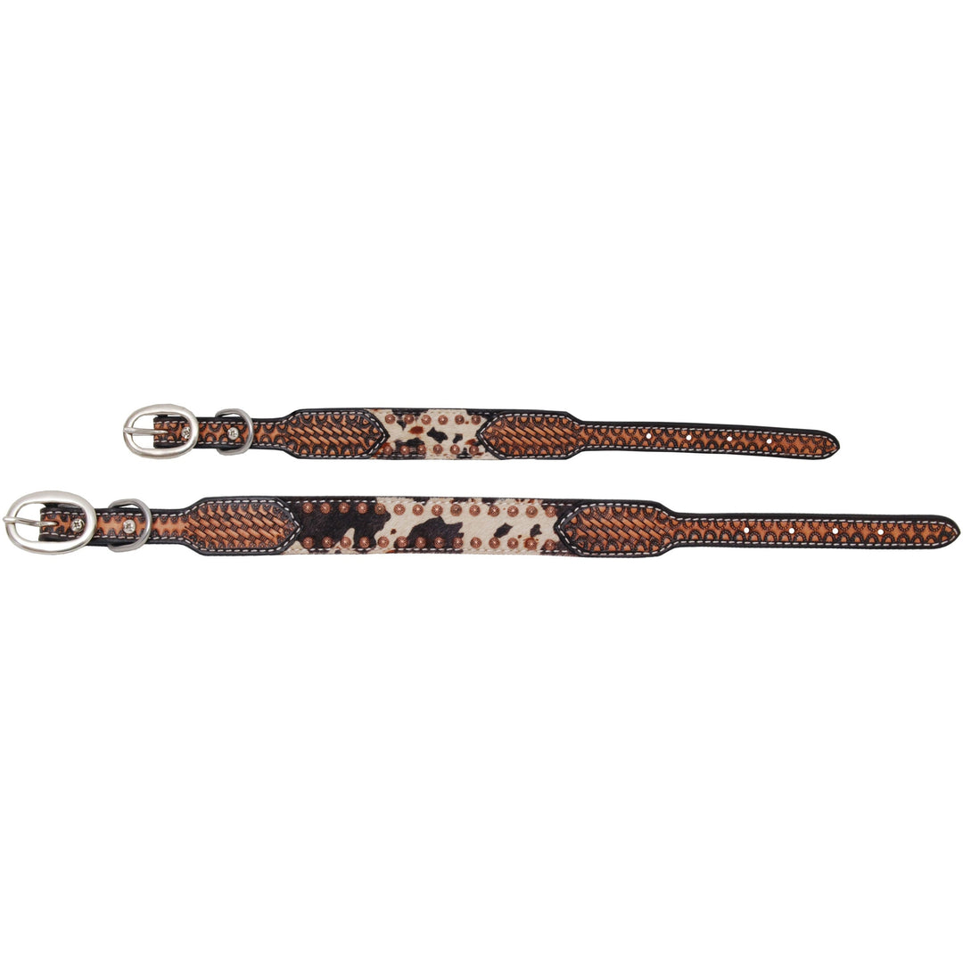 Rafter T Ranch Peppered Cowhide Dog Collar