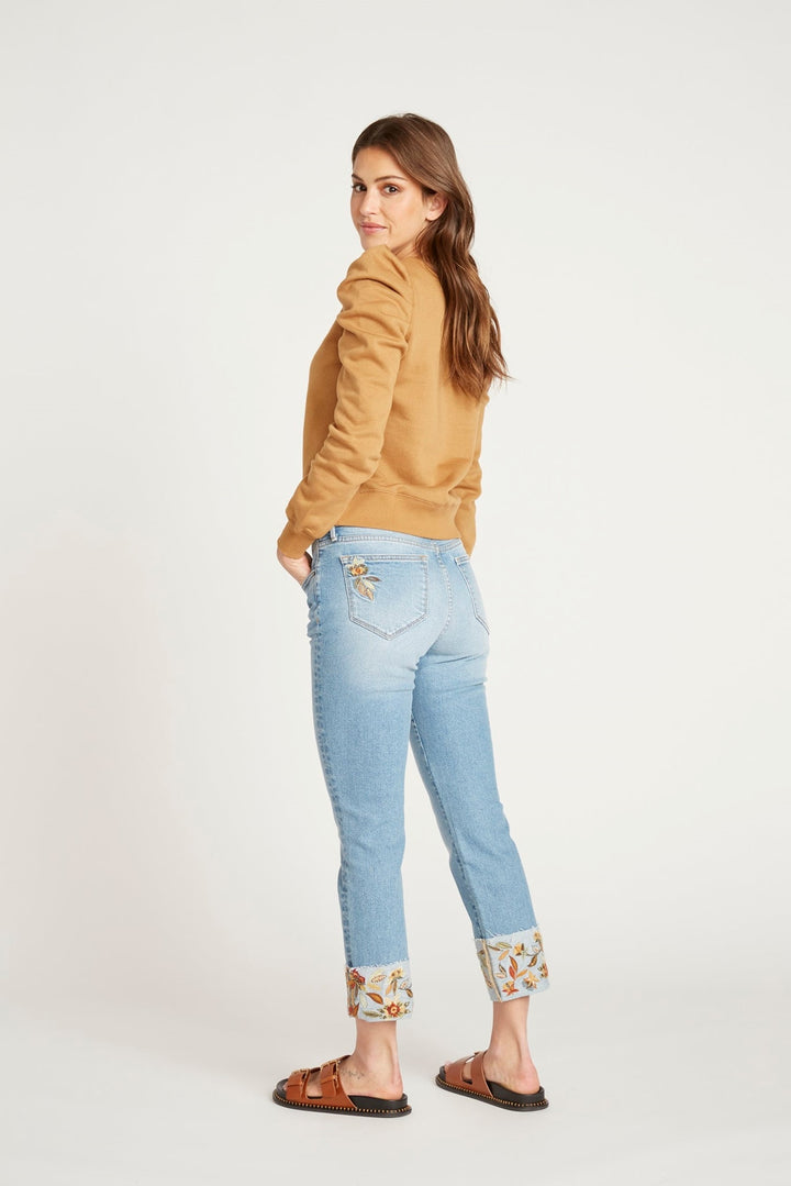 Driftwood Collette Feathery Leaf Crop Jean