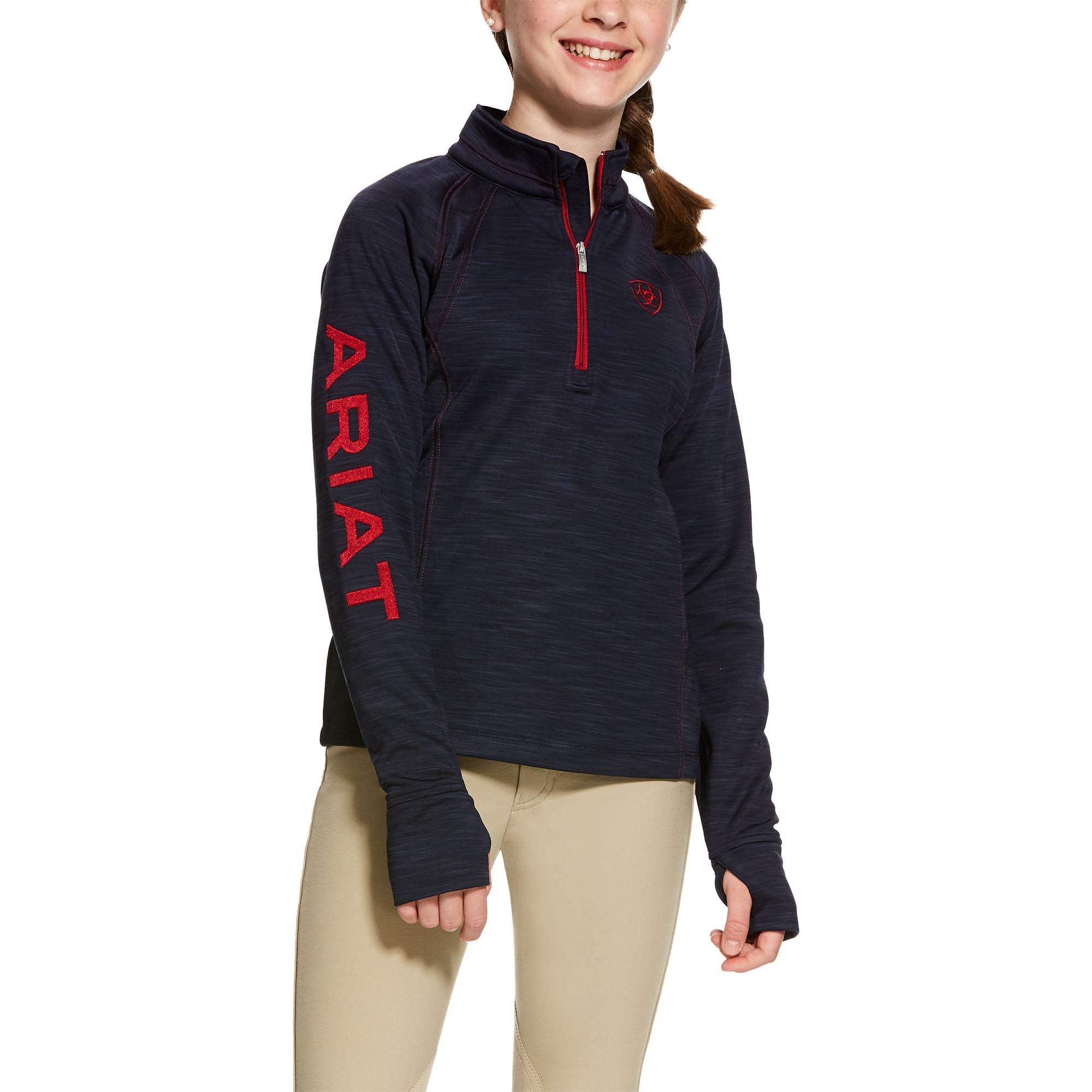 Ariat Girls Navy TEK Team 1/2 Zip Sweatshirt – West 20 Saddle Co.