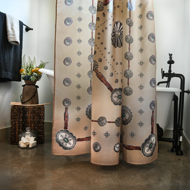 Fringe Flagstaff Shower Curtain-Antique Tan