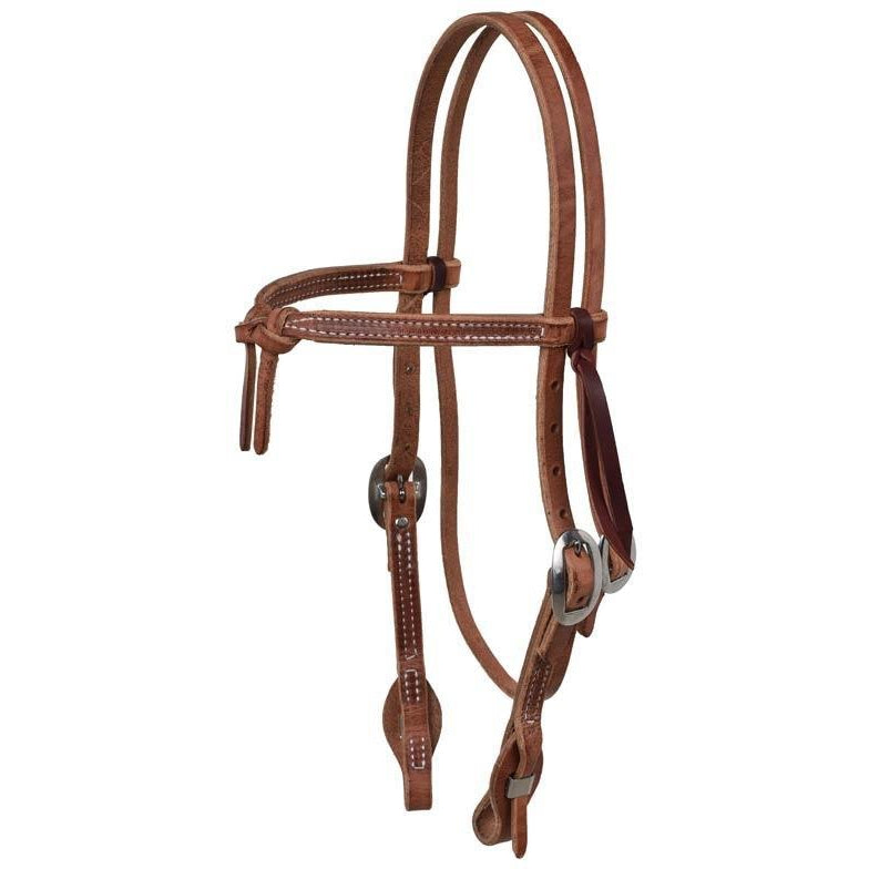 Berlin Custom Leather Quick Change Knotted Browband Headstall-Natural