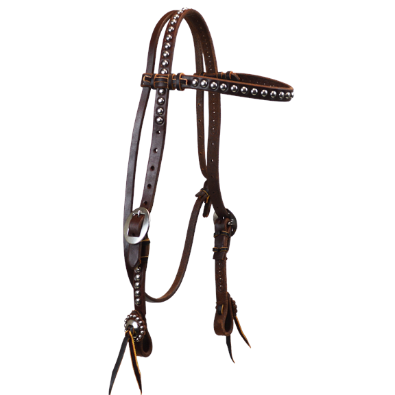 Browband Headstall with Large Dots and Cart Buckles