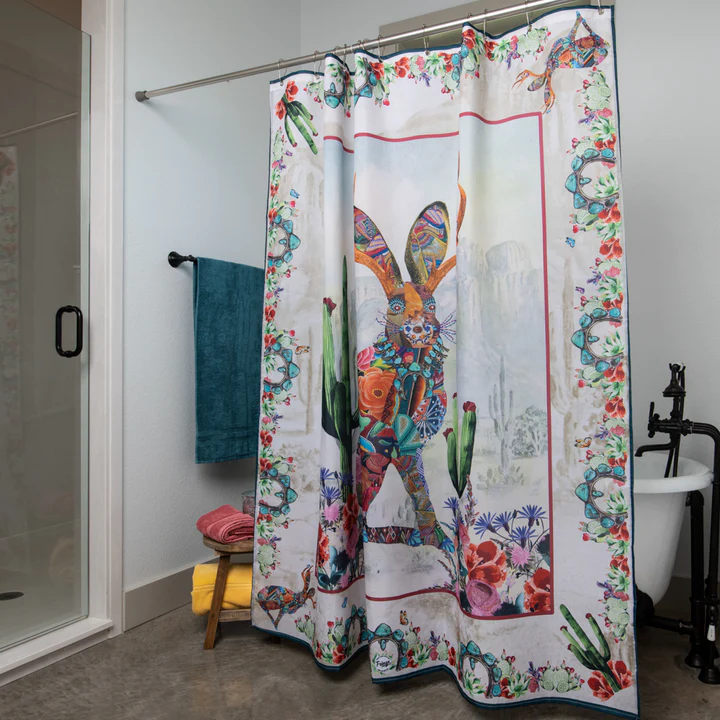 Fringe Jeweled Jackalope Shower Curtain