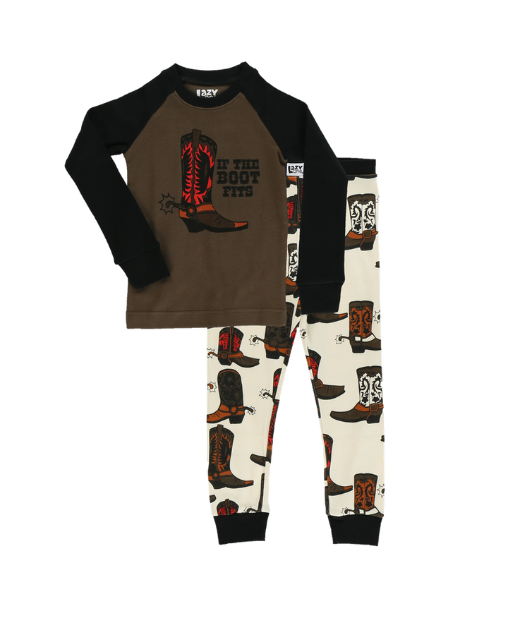 Lazy One Boys If the Boot Fits PJ Set