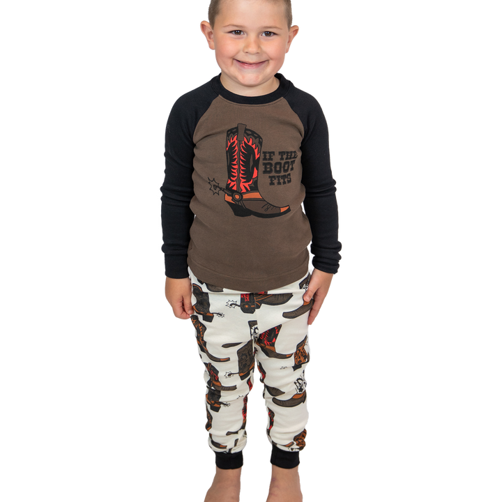 Lazy One Boys If the Boot Fits PJ Set