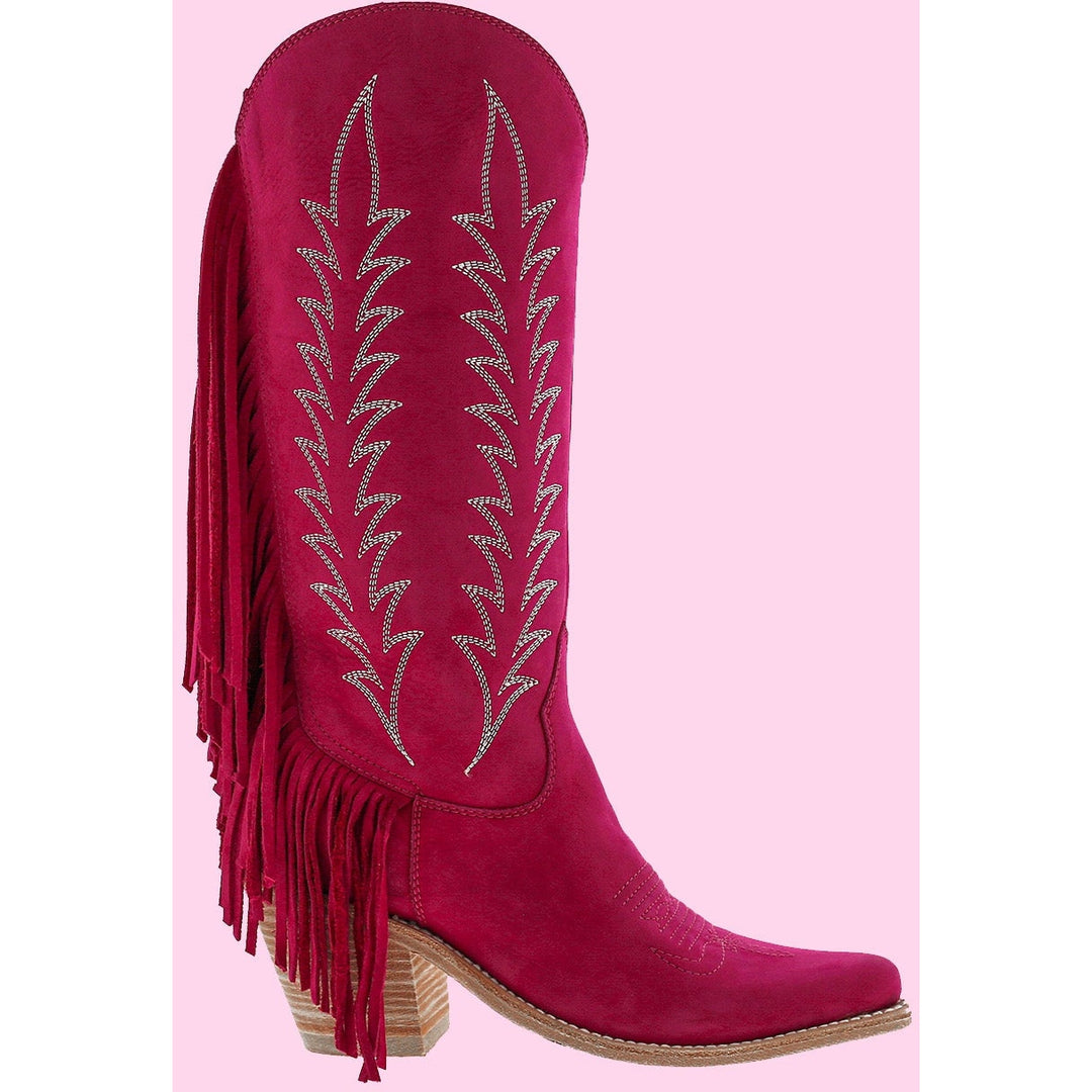 Liberty Black Marie Fuchsia Fringed Boots