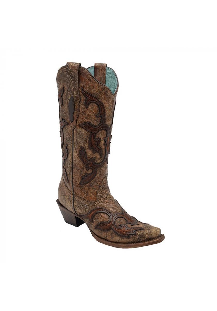 Corral Women's LD Cognac/Brown Patch Boots