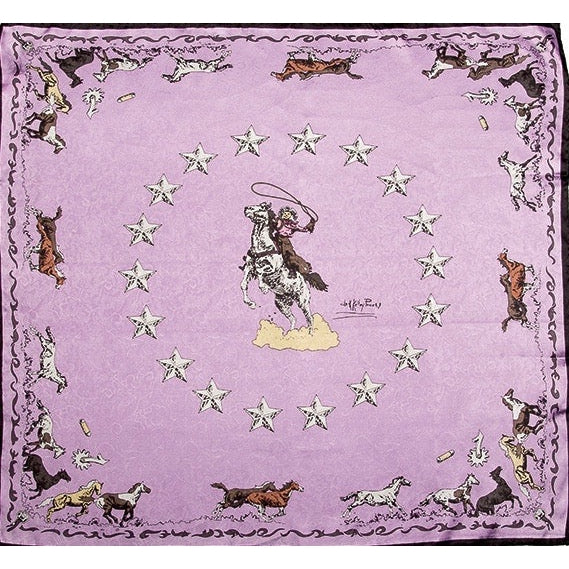 Wyoming Traders Limited Edition Lavender Mustang Silk Scarf