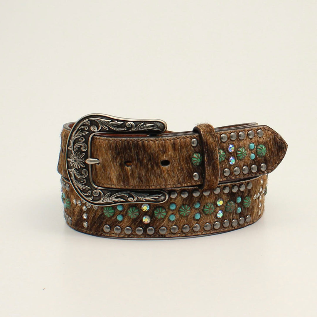 Nocona Women's Calf Hair Cross Stone Belt