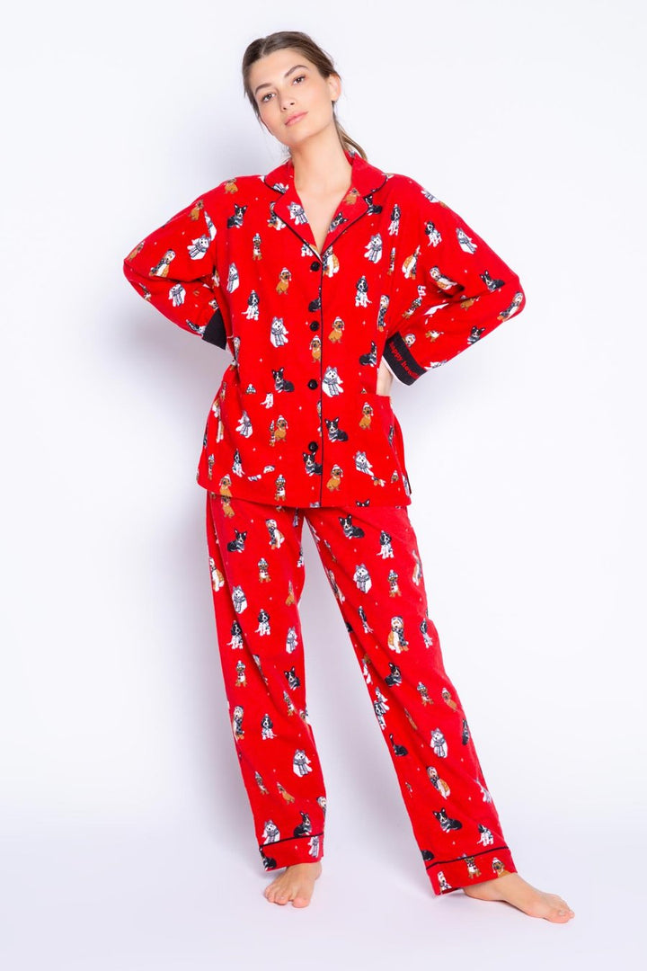 PJ Salvage Happy Howladays Flannel PJ Set