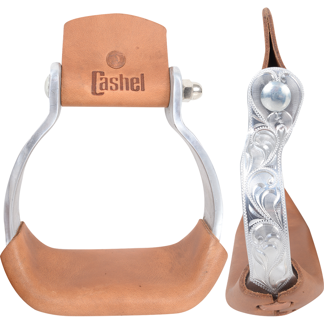 Cashel Youth Aluminum Engraved Slanted Stirrup