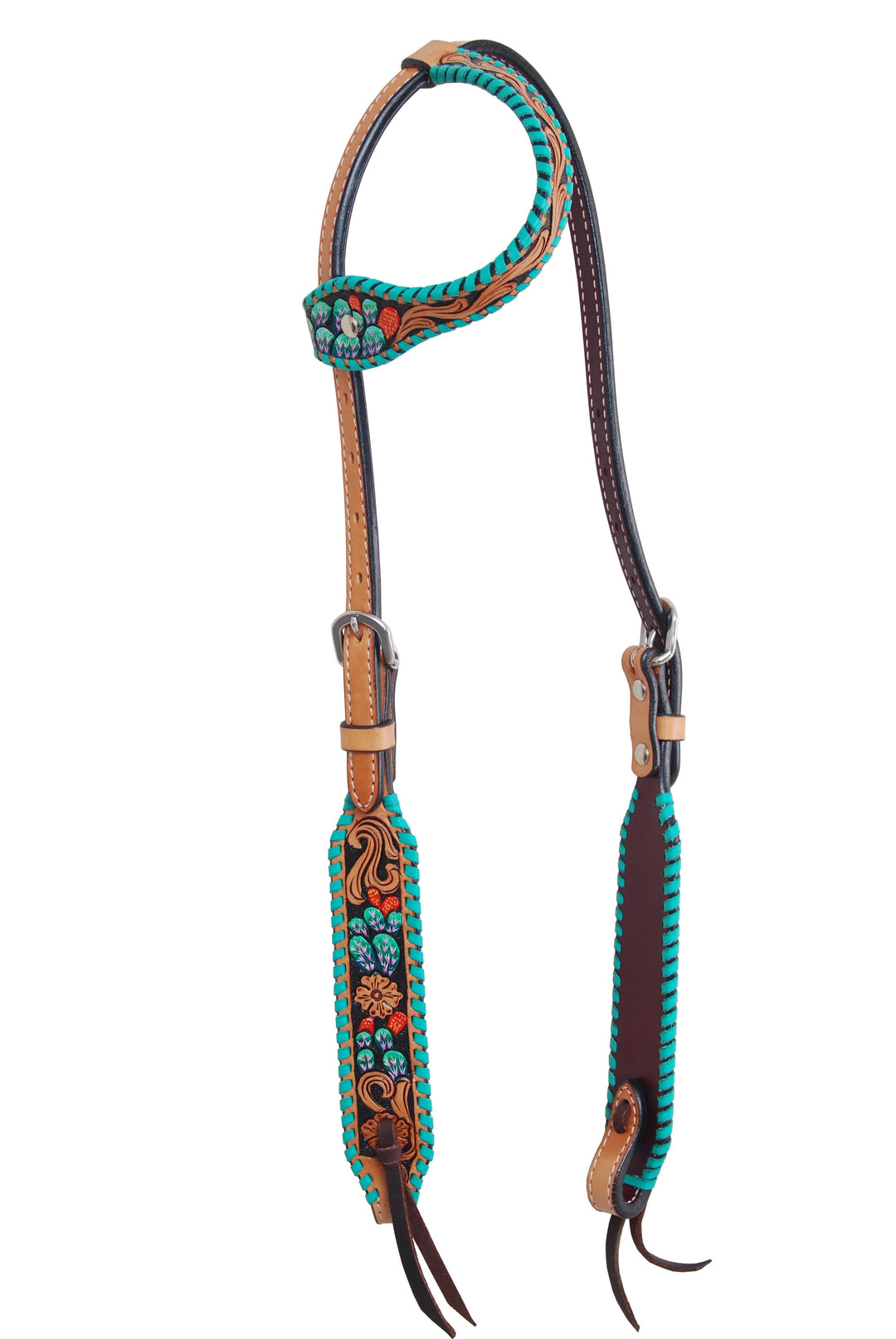 Rafter T Ranch Single Ear Painted Cactus Headstall
