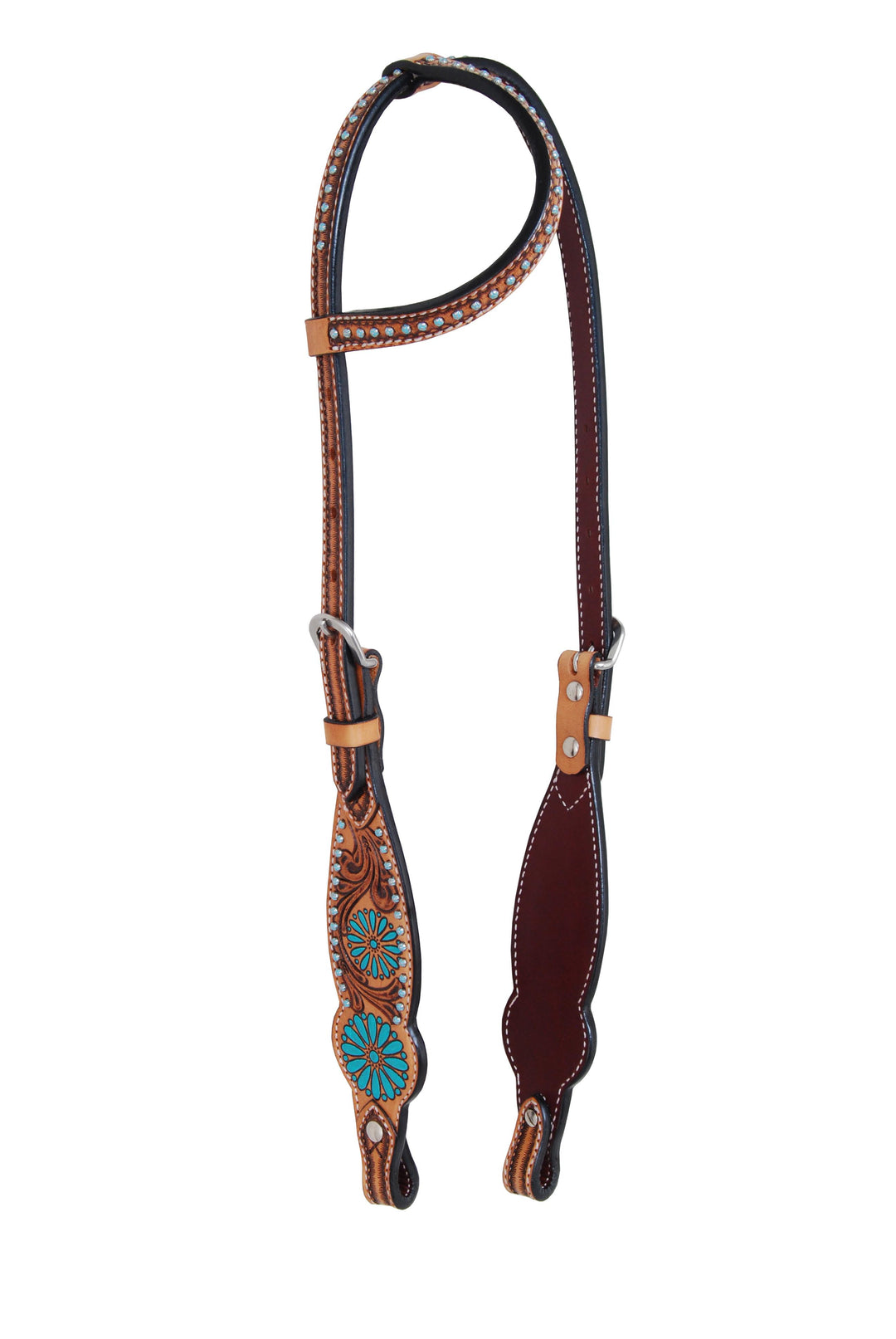 Rafter T Zuni Turquoise Collection One Ear Headstall