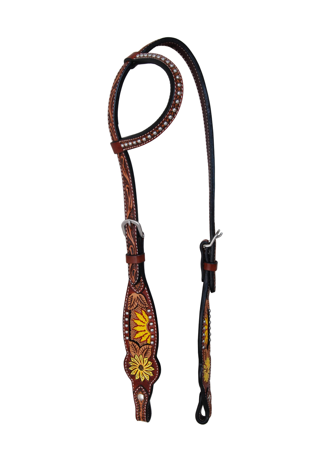 Rafter T Beaded Sunflower Collection One Ear Headstall