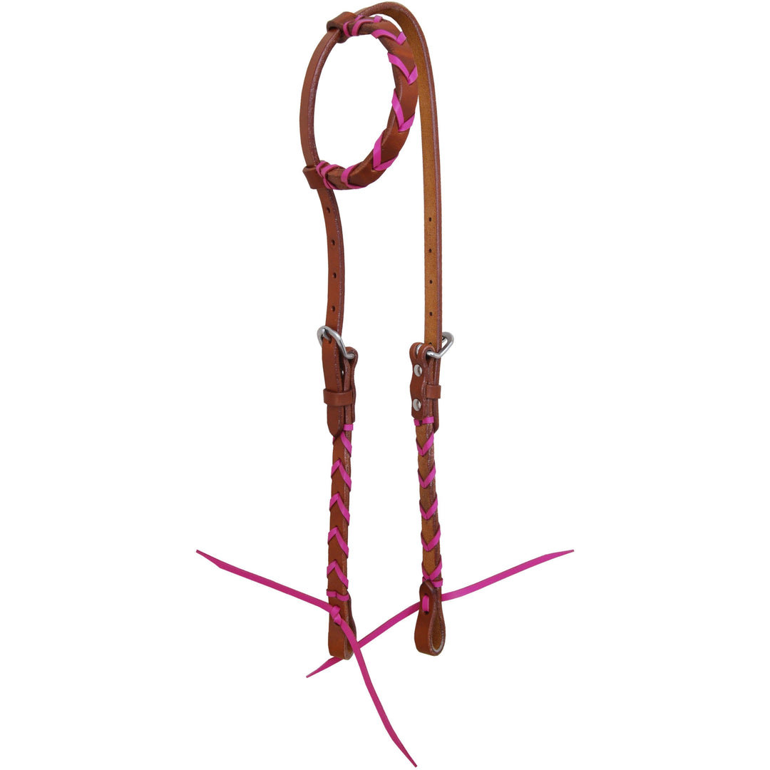 Rafter T Painted Aztec Collection Pink Single Ear Headstall