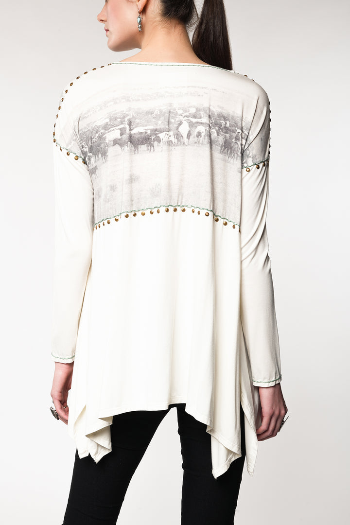 Double D Ranchwear Point Swing Flank and Drop Top