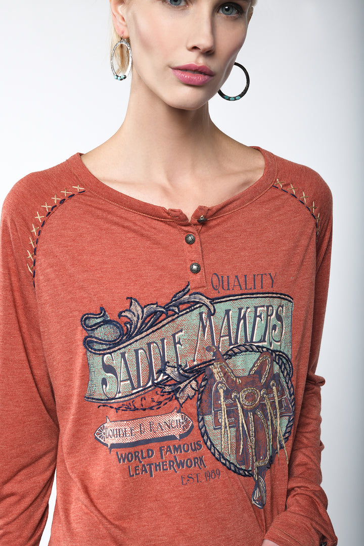 Double D Ranchwear Saddle Makers Top