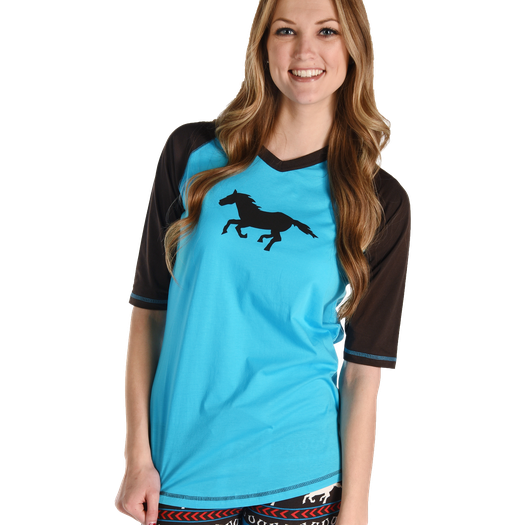 Lazy One Womens Horse Fair Isle PJ Tee