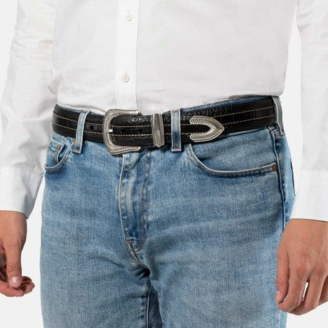 Vintage Bison Coloma Belt-Black