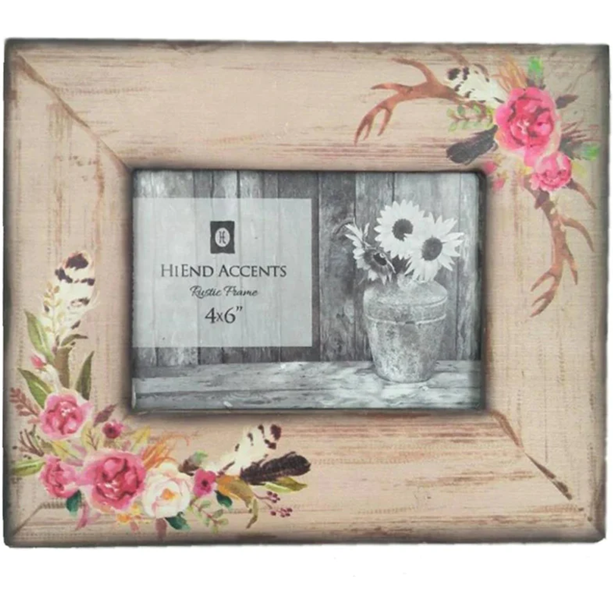 Rose and Antler Picture Frame 4"x 6"
